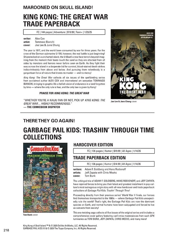 Dynamite Entertainment January 2026 Solicits And Solicitations