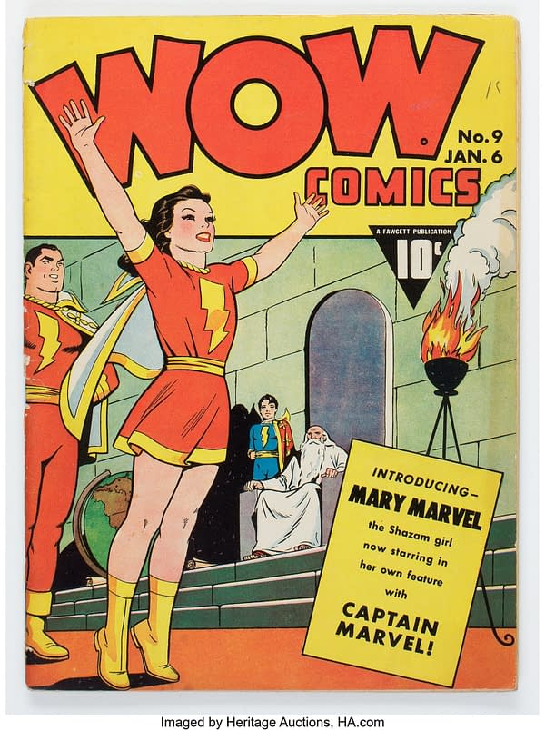 Wow Comics #9, the debut of Mary Marvel in the series (Fawcett Publications, 1943)