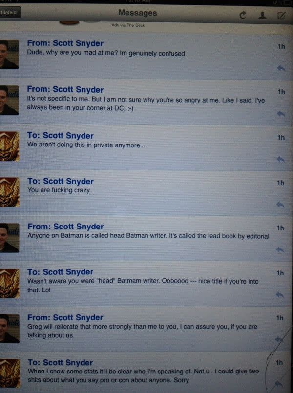 Now It's Rob Liefeld Vs Scott Snyder - "Get Over Yourself You Pretentious Prick"