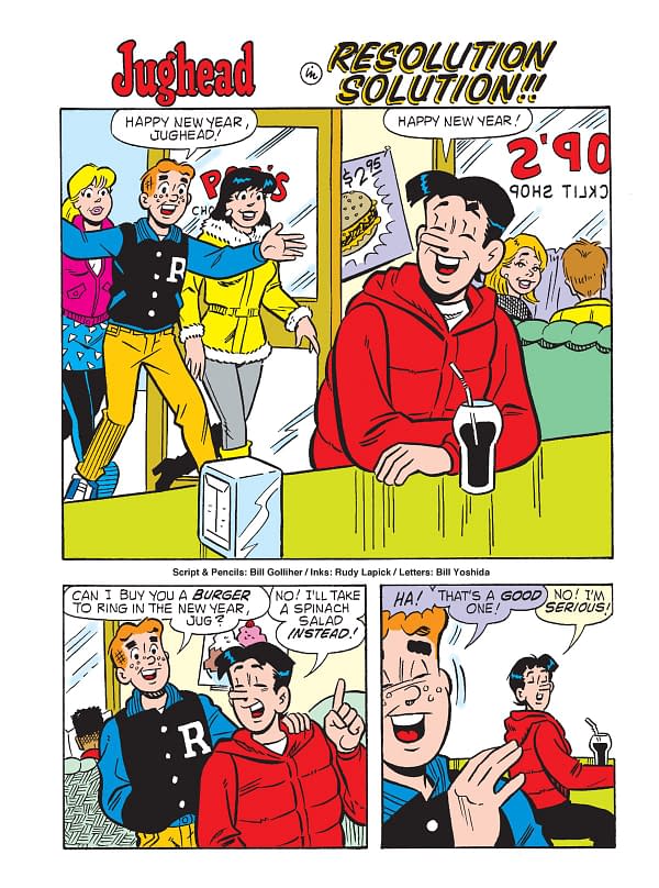 Interior preview page from Archie Milestones Jumbo Digest #27: Jughead's New Year's Bash