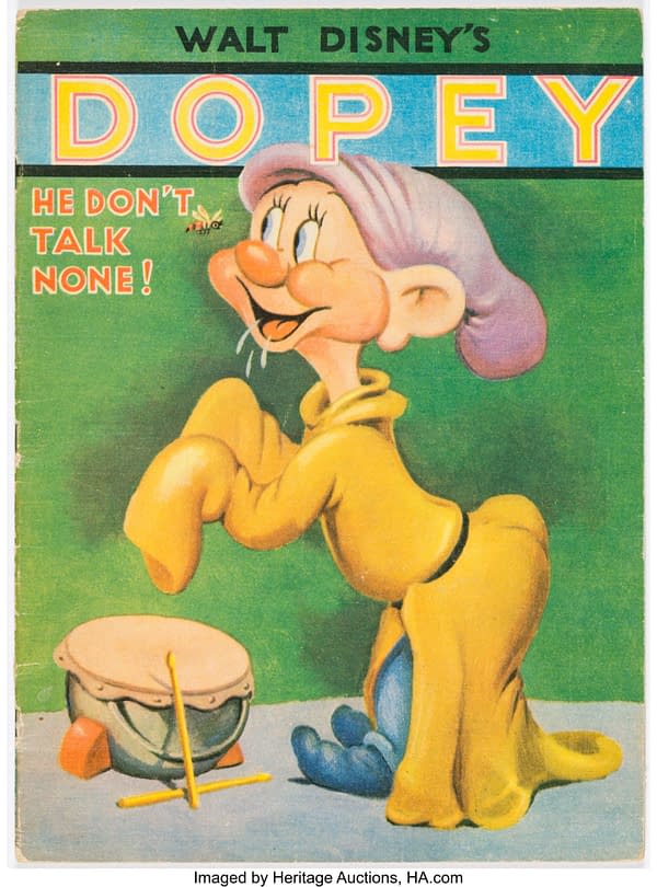 Dopey: He Don't Talk None Storybook and Disney Music Book listing. Credit: Heritage Auctions