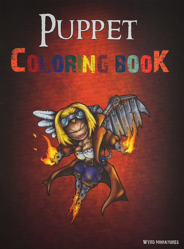 A Puppet Wars coloring book, part of Wyrd Miniatures' Easter Extravaganza Event.