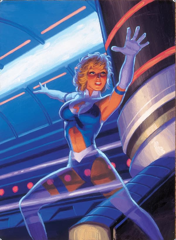 Cover image for FANTASTIC FOUR 17 GREG AND TIM HILDEBRANDT INVISIBLE WOMAN MARVEL MASTERPIECES III VIRGIN VARIANT