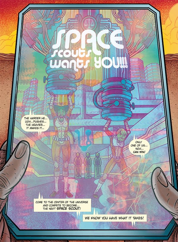 Interior preview page from SPACE SCOUTS #1 DAVID RUBIN COVER