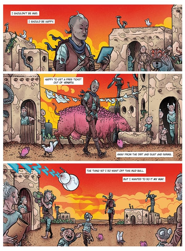 Interior preview page from SPACE SCOUTS #1 DAVID RUBIN COVER