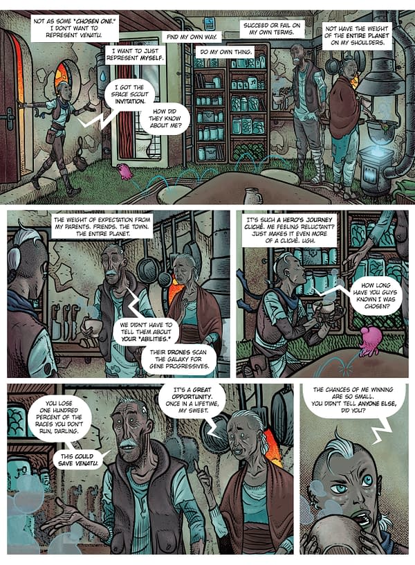 Interior preview page from SPACE SCOUTS #1 DAVID RUBIN COVER