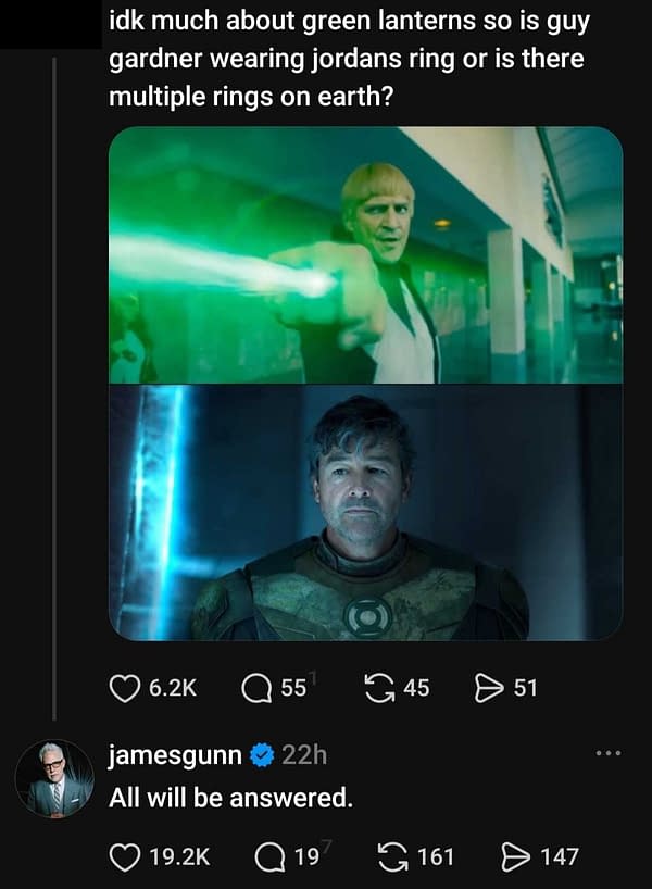 Lanterns: James Gunn on Earth's Multiple Rings: "All Will Be Answered"