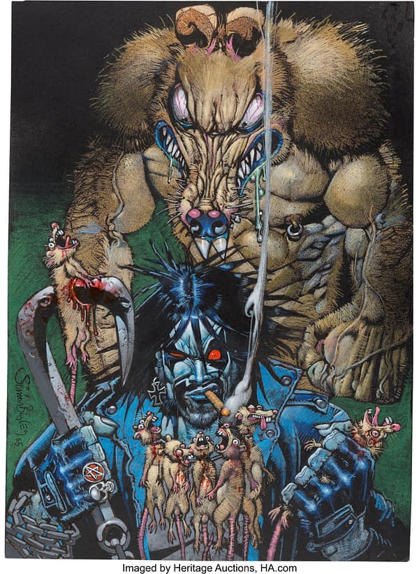 Simon Bisley Painted Artwork From Death Dealer To Lobo, At Auction