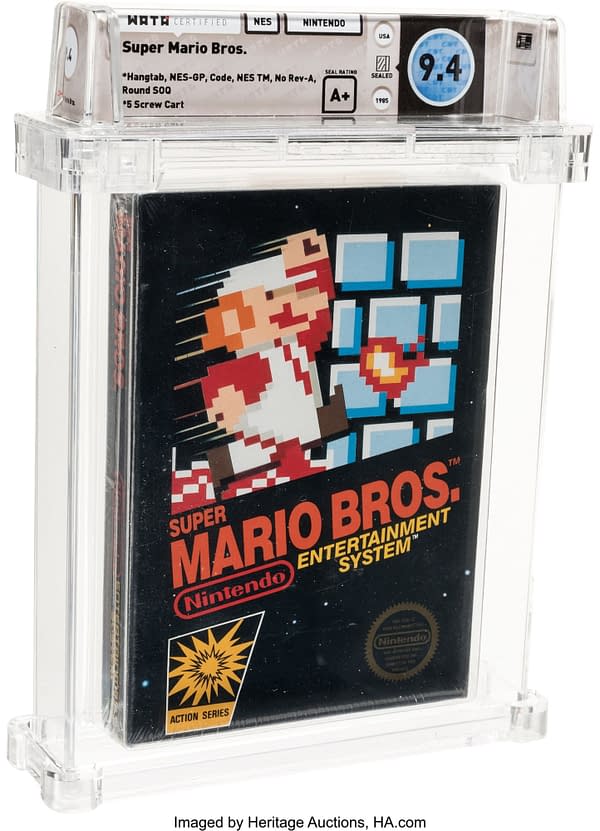 A look at the box of Super Mario Bros. up for auction, courtesy of Heritage Auctions.