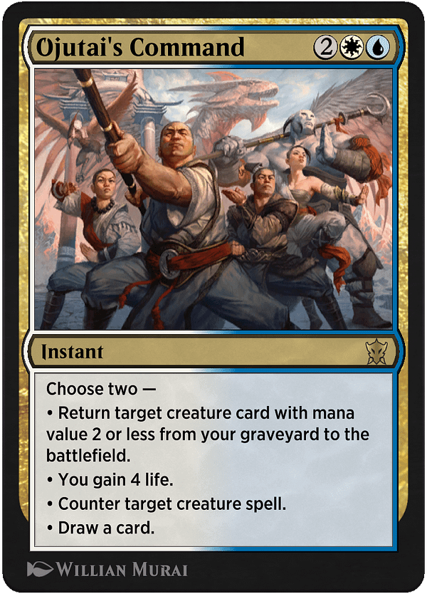 Ojutai's Command, a new card for Magic: The Gathering's Historic format on Magic Arena, courtesy of Historic Anthology V.