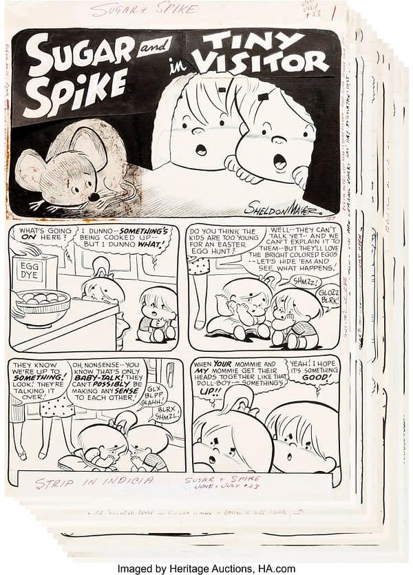 All 28 Original Sheldon Mayer Sugar & Spike #23 Art Pages At Auction