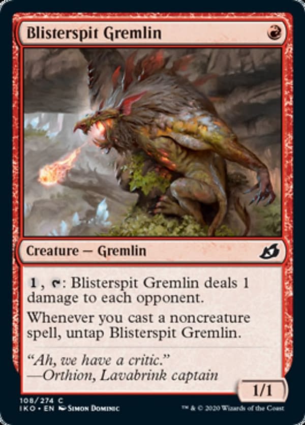 Blisterspit Gremlin, a new card from the Ikoria: Lair of Behemoths set for Magic: The Gathering.