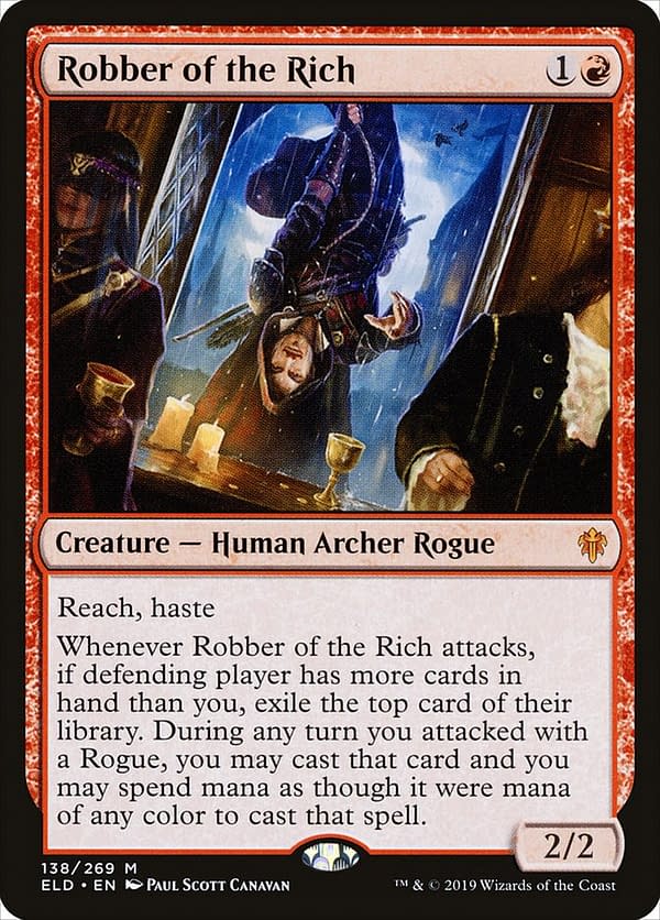 Robber of the Rich, a card from the Throne of Eldraine set from Magic: The Gathering.