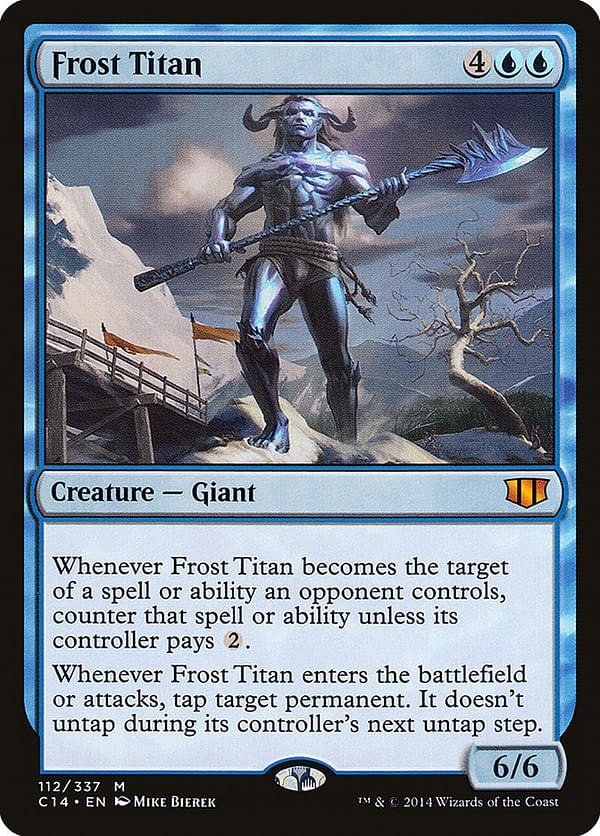Frost Titan, from the Core 2011 set for Magic: The Gathering (shown here in its Commander 2014 iteration).