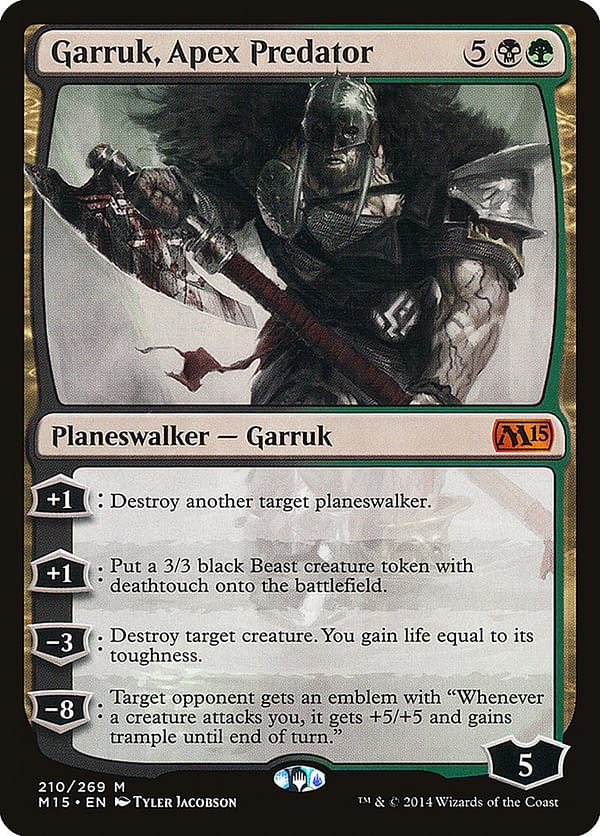 Garruk, Apex Predator, from the Core 2015 set for Magic: The Gathering.