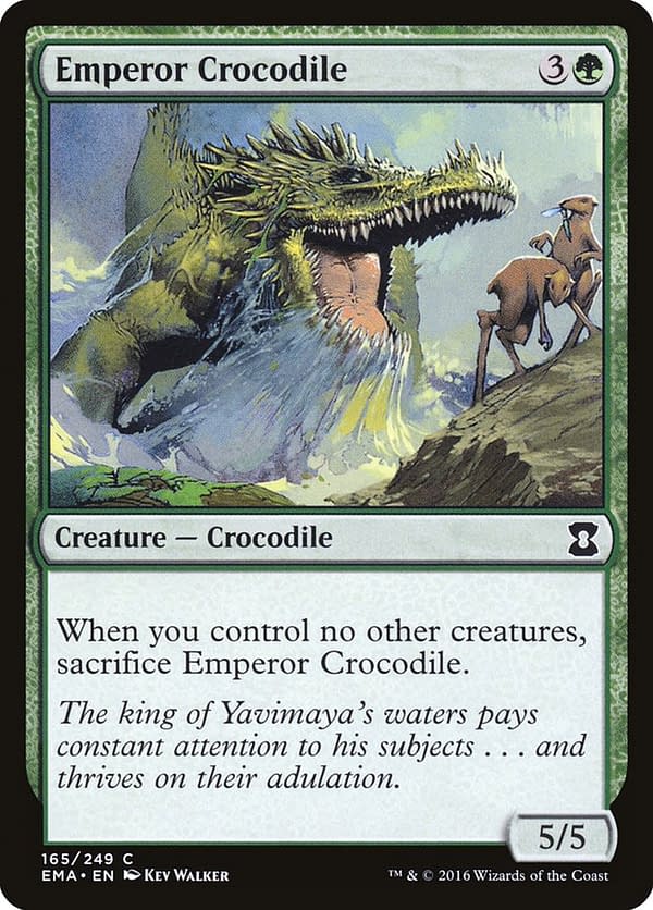 Emperor Crocodile, from the Urza's Destiny set for Magic: The Gathering (shown here in its Eternal Masters iteration).