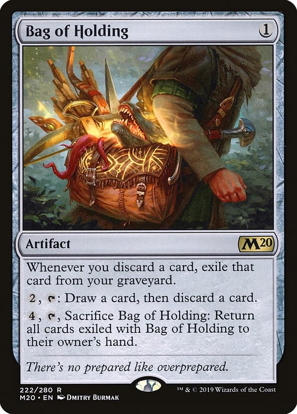 Bag of Holding, a card from the Core Set 2020 set for Magic: The Gathering.