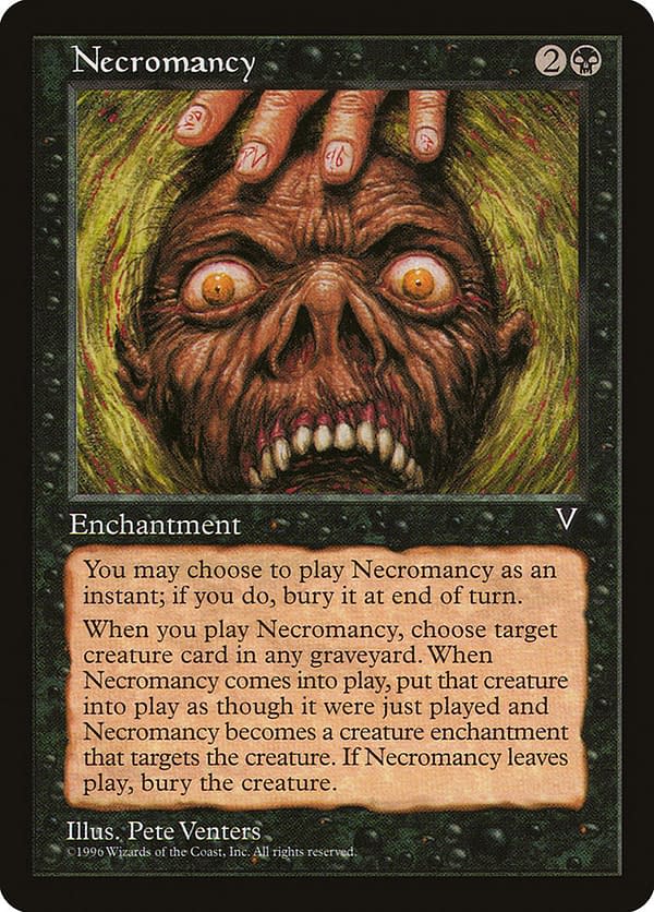 Necromancy, a card from the Visions set for Magic: The Gathering.