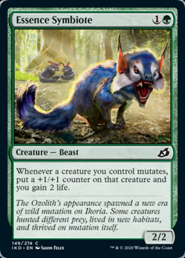 Essence Symbiote, a new card from the Ikoria: Lair of Behemoths set for Magic: The Gathering.