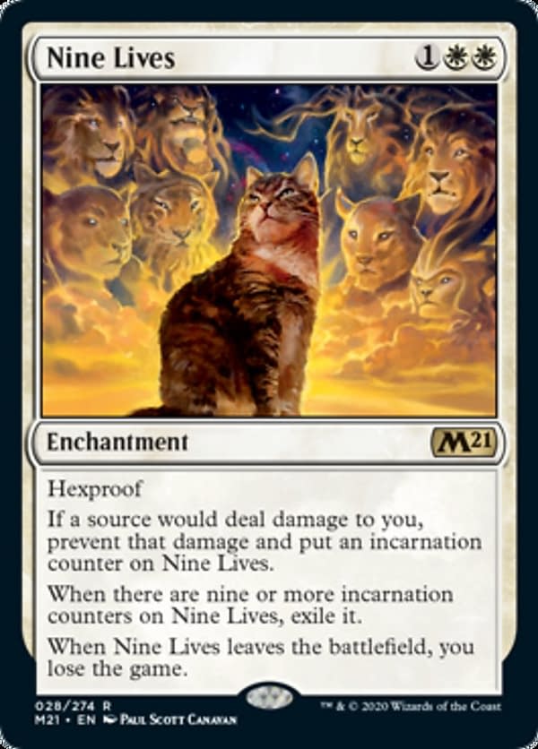 Nine Lives, a new card from Core 2021, an upcoming expansion set for Magic: The Gathering.