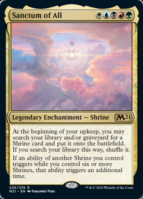 Sanctum of All, a new card from Core 2021, an upcoming expansion set for Magic: The Gathering.
