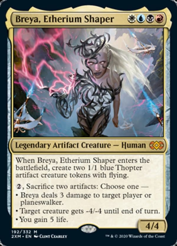 Breya, Etherium Shaper, a card being reprinted in Double Masters, a premier expansion set for Magic: The Gathering. Originally printed in Commander 2016.