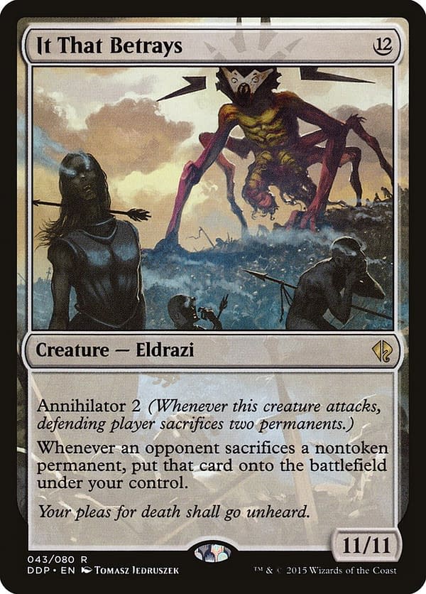 It That Betrays, another card from this Commander deck. Seen here in its Duel Decks: Zendikar Versus Eldrazi printing.