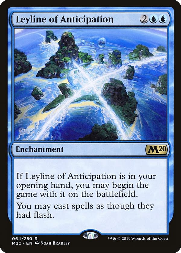 Leyline of Anticipation, a Magic: The Gathering card from Core 2020 and a key card in this Commander deck.