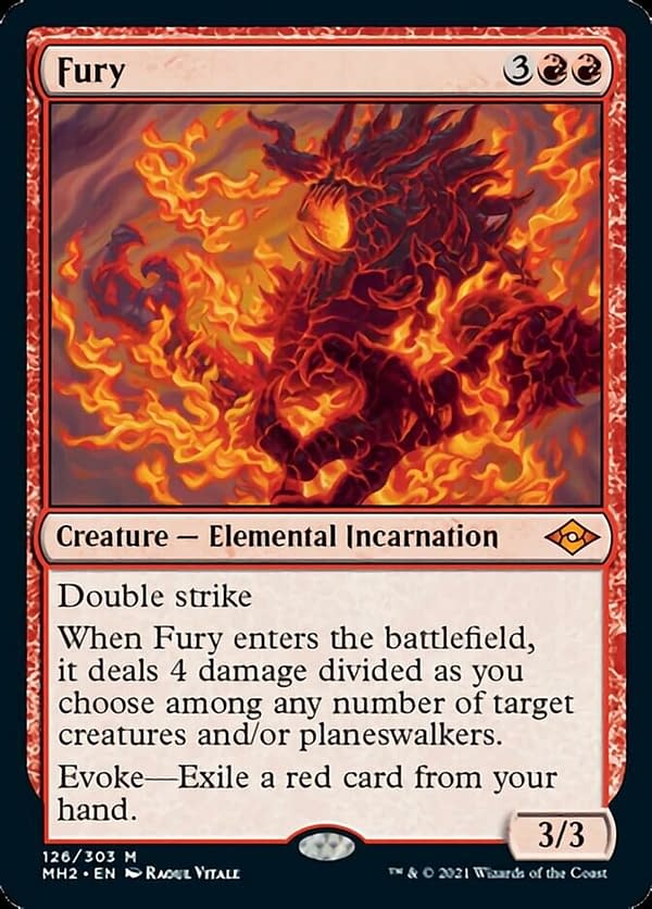 Fury, a new creature card from Modern Horizons 2, the next upcoming set for Magic: The Gathering.