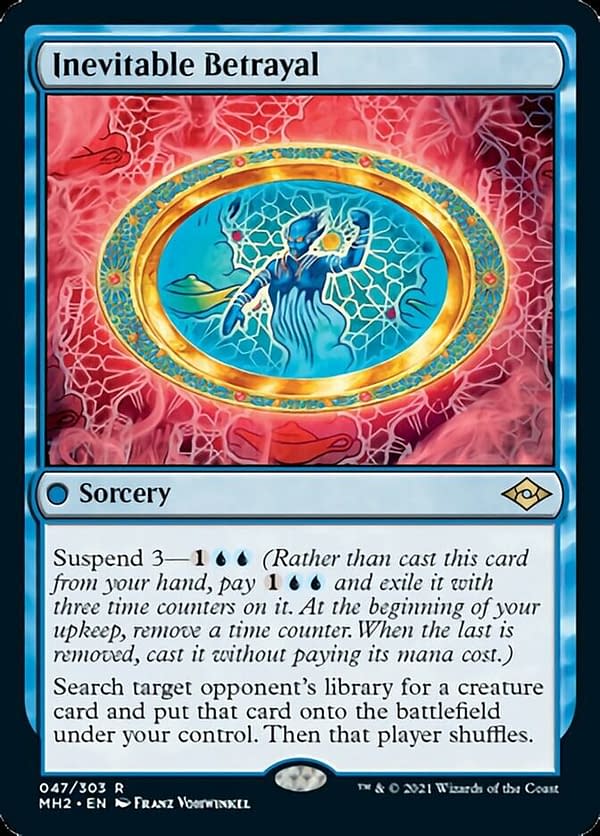 Inevitable Betrayal, a new sorcery card from Modern Horizons 2, the next upcoming set for Magic: The Gathering.