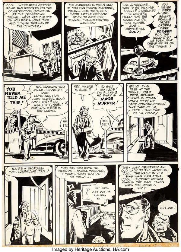 Complete 7 Page Will Eisner Spirit Story Original Artwork From 1949 Auctioned