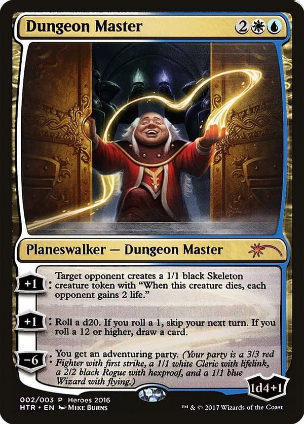 Dungeon Master, a card from the 2016 iteration of Heroes of the Realm, a special, extremely rare release for Magic: The Gathering. To call this a release is a bit disingenuous, however, as it went to a select few Wizards of the Coast employees.