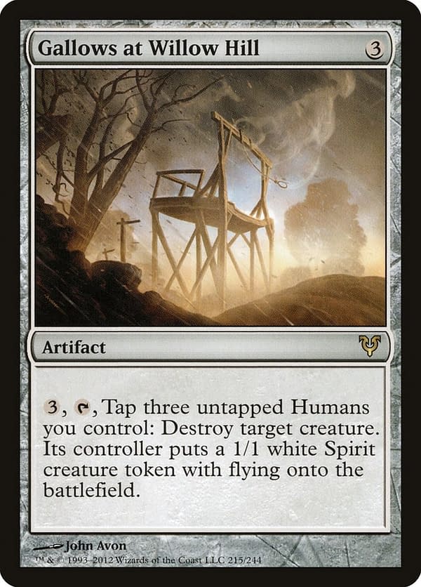 Gallows at Willow Hill, a card from the Avacyn Restored expansion set for Magic: The Gathering.
