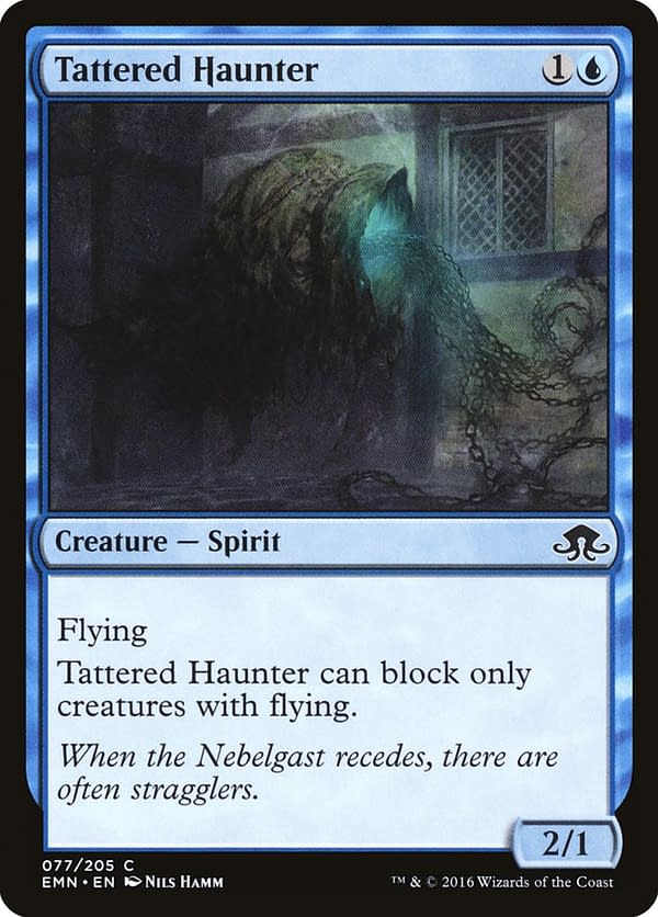 Tattered Haunter, a card from Eldritch Moon, an expansion set from Magic: The Gathering.