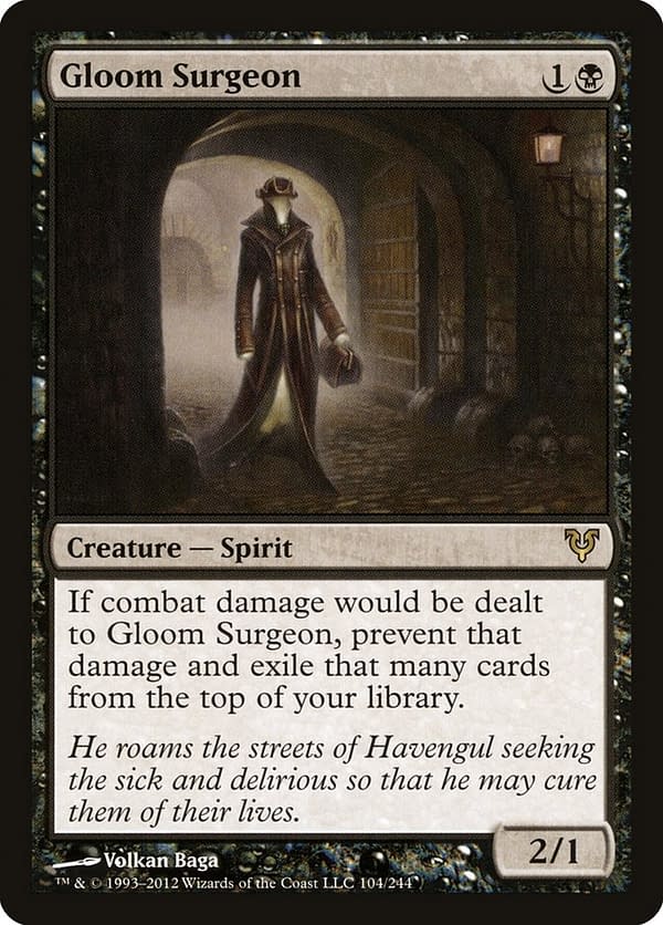 Gloom Surgeon, a card from Magic: The Gathering's Avacyn Restored expansion set.