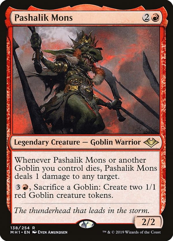 Pashalik Mons, a legendary creature from Modern Horizons, a supplemental expansion set for Magic: The Gathering.