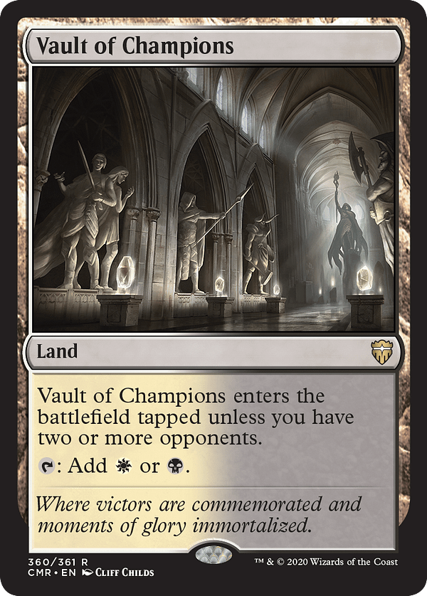 Vault of Champions, a new card from Commander Legends, an upcoming set for Magic: The Gathering.