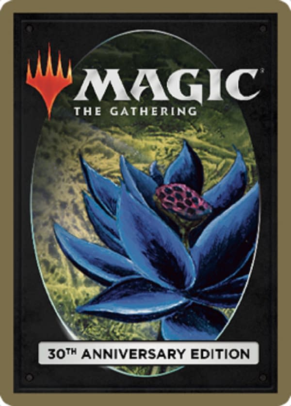 The card back for the non-tournament legal 30th Anniversary Edition cards from Magic: The Gathering.