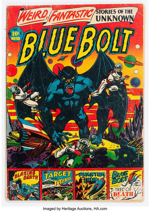 Blue Bolt #110 featuring L.B. Cole cover (Star Publications, 1951)