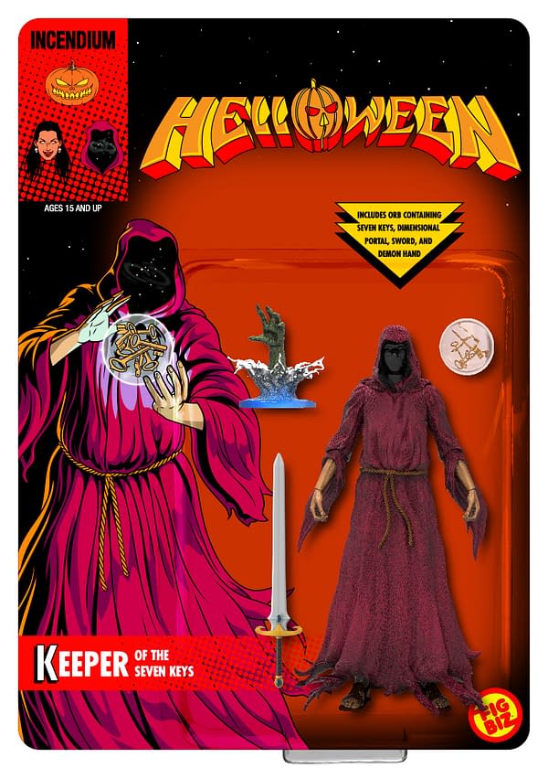 Cover C  Keeper Action Figure variant for Helloween #3 by joe Harris and Axel Medellin, in stores December 28th from Opus Comics