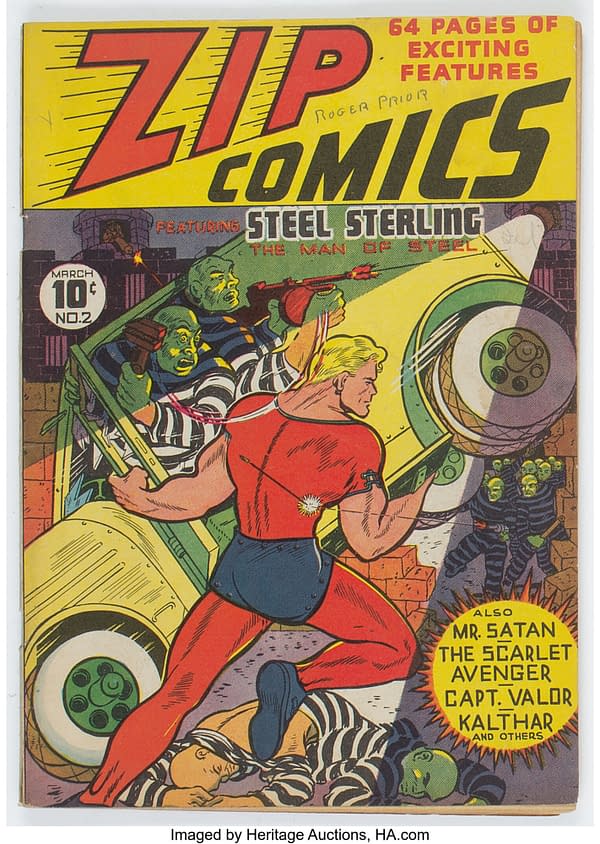 Steel Sterling Graces Zip Comics #2 Cover At Heritage Auctions