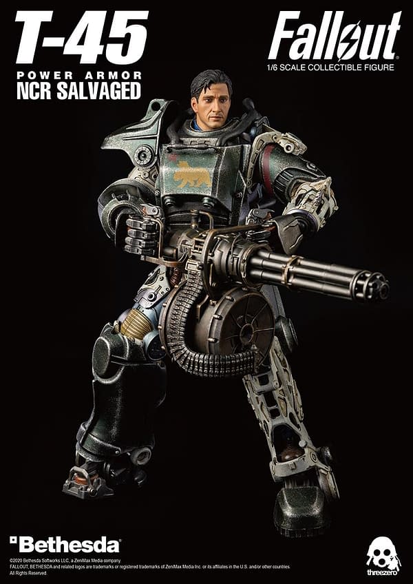 Fallout T-45 NCR Salvaged Power Armor Gets Full Threezero Reveal