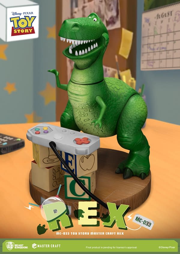 Toy Story Rex Gets a High Score with Disney Beast Kingdom Statue