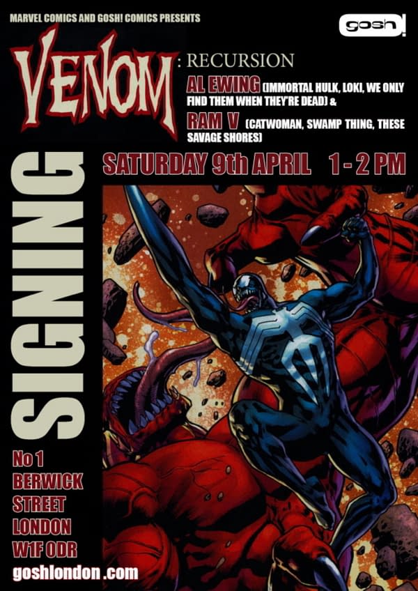 London's Gosh Comics Returns To Big Superhero Signing Events With Al Ewing, Ram V's Venom