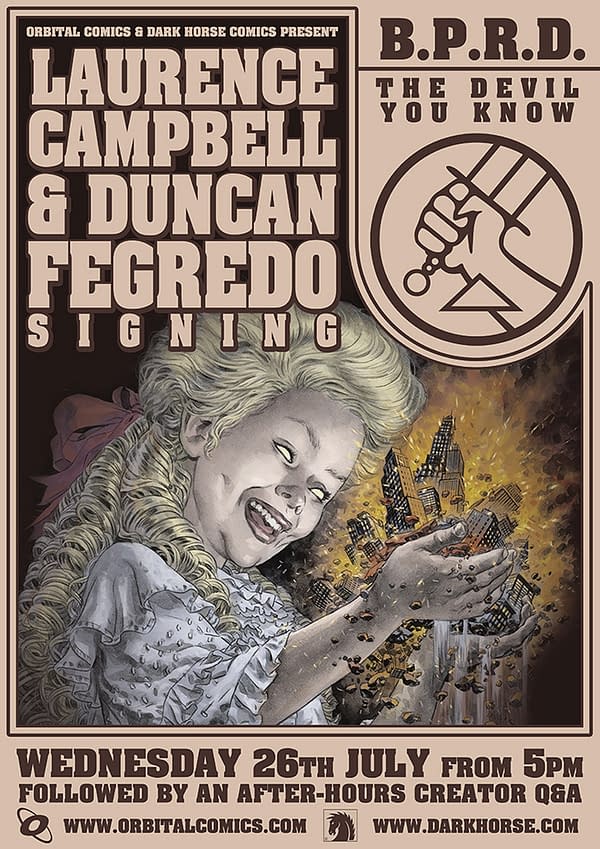 Duncan Fegredo And Laurence Campbell Launch BPRD: The Devil You Know, At Orbital Comics In London Tomorrow