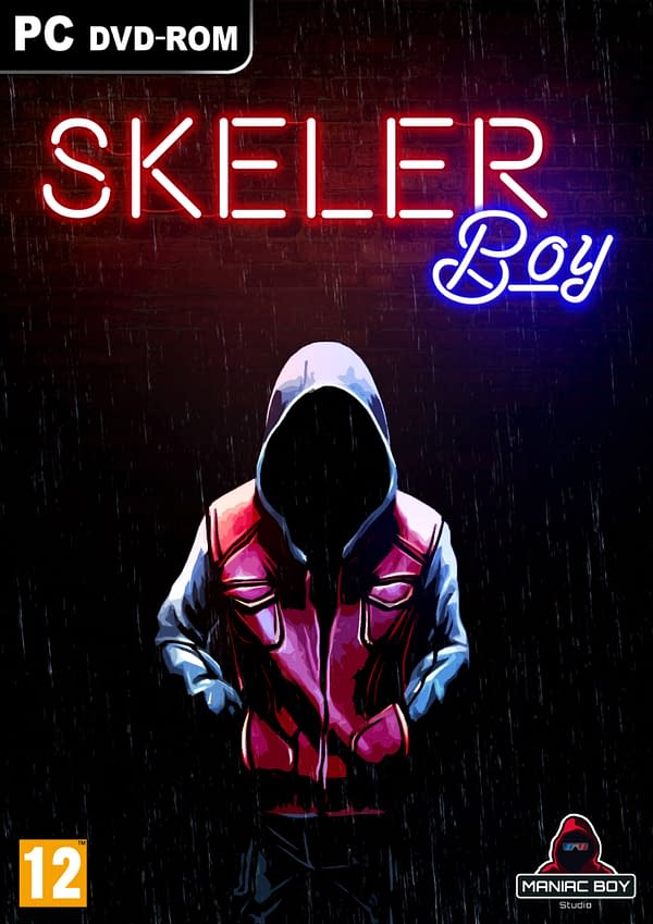 The box cover for Skeler Boy, an upcoming game by ManiacBoyStudio, now live for crowdfunding on Kickstarter.