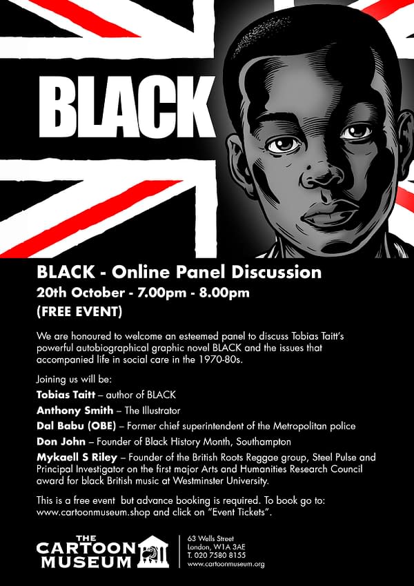 Tomorrow, London Cartoon Museum Launches Black: Story Of Tobias Taitt