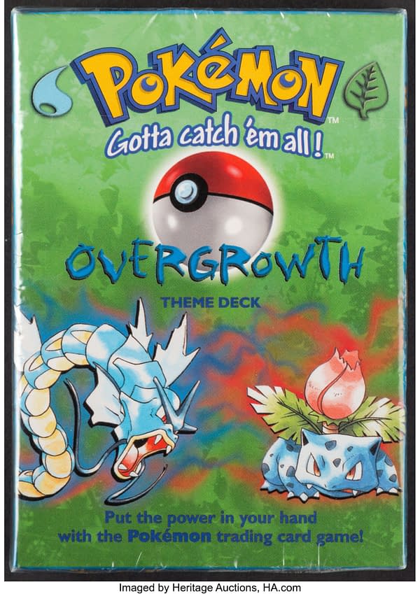 The front face of the sealed box containing the Overgrowth preconstructed deck from the Pokémon TCG. Currently available at auction on Heritage Auctions' website.
