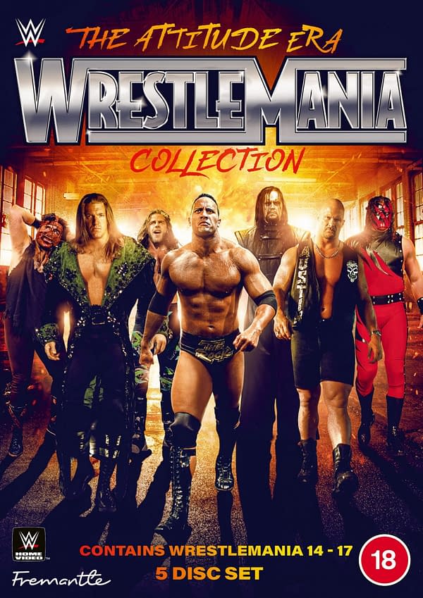 The Attitude Era WrestleMania Collection cover, courtesy of WWE/Fremantle.