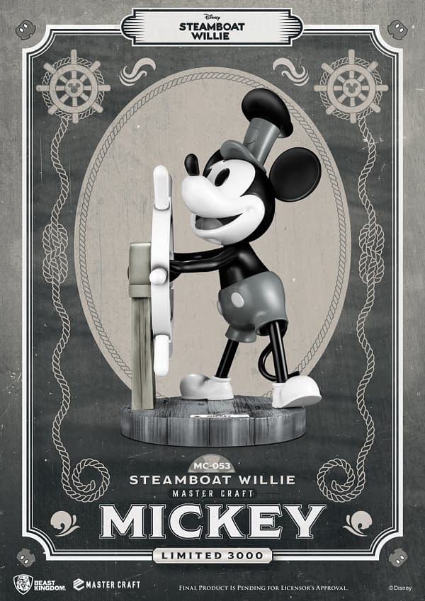 Steamboat Willie Mickey Mouse Receives New Beast Kingdom Master Craft